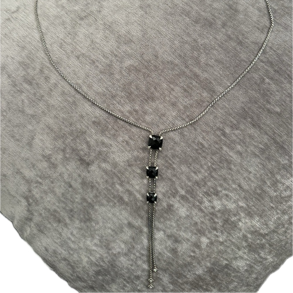 David Yurman Black and Silver Necklace
